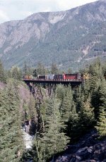 BN freight crossing Nason Creek